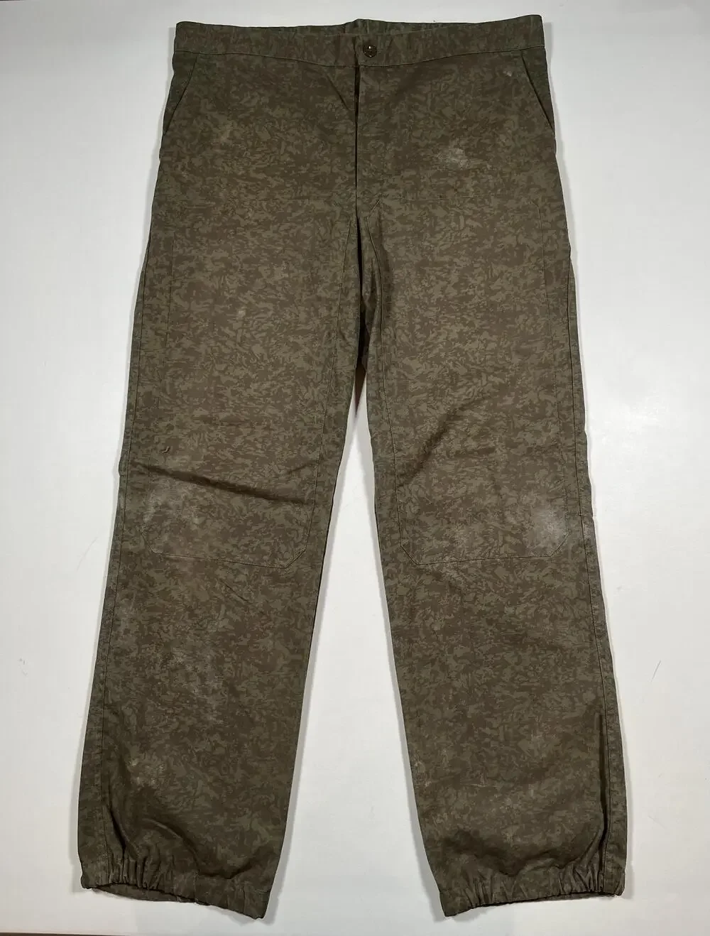 Otavan Pants Mens Green Camo Cargo Jogger Elastic Cuff Workwear Army